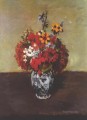 Dalias en un jarrón de Delft Paul Cezanne Impresionismo Flores